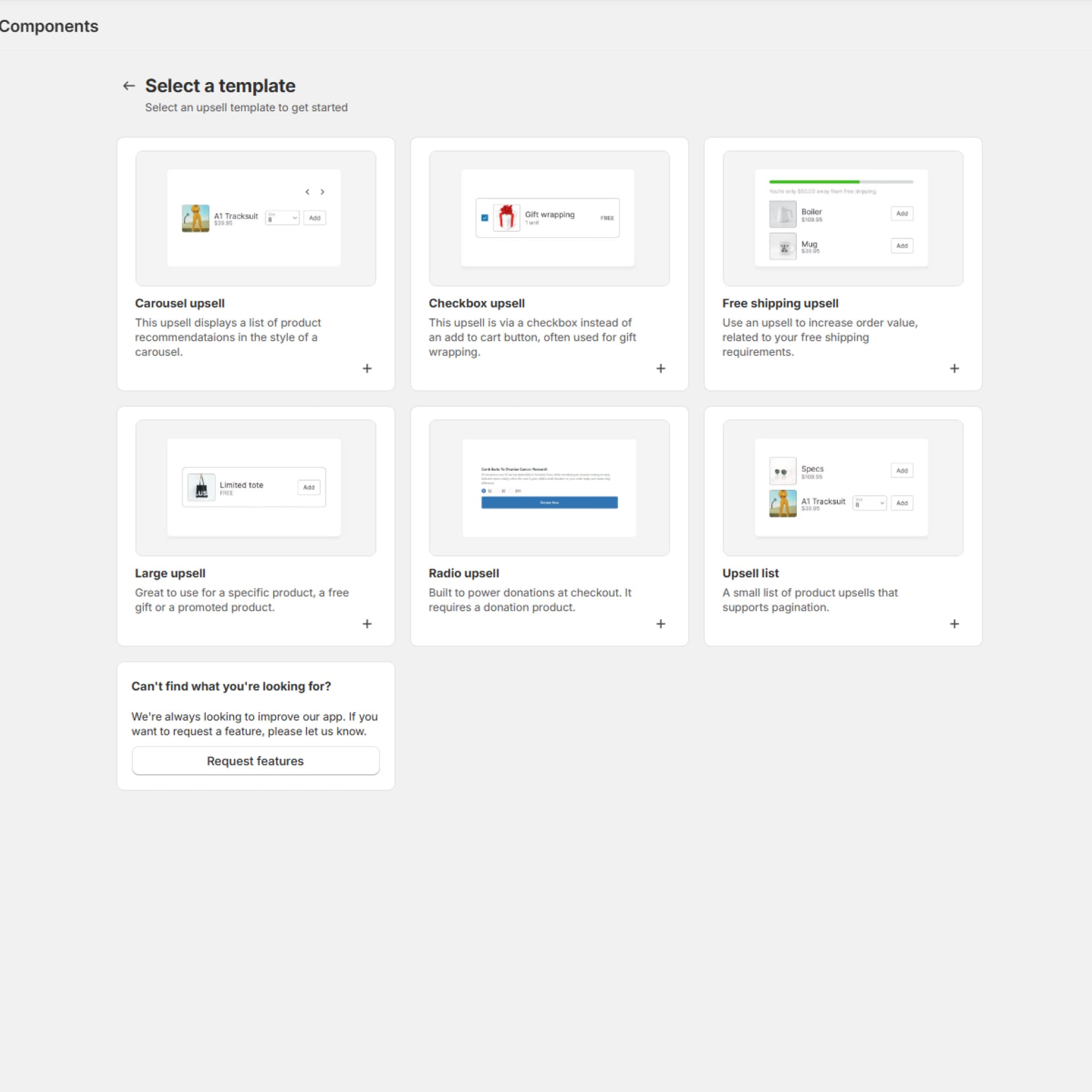 Select an upsell variant