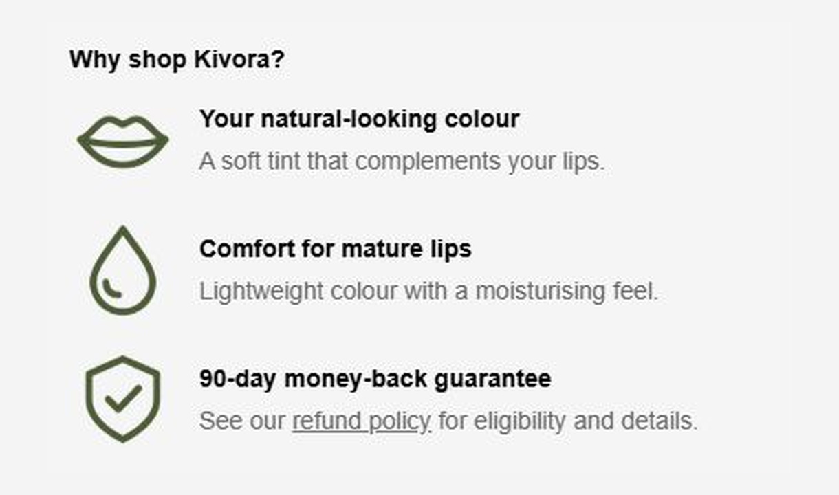 Callout in Kivora's checkout