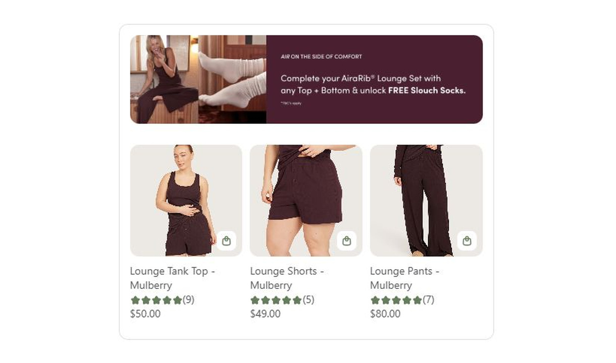 Campaign upsell in Boody Australia's checkout