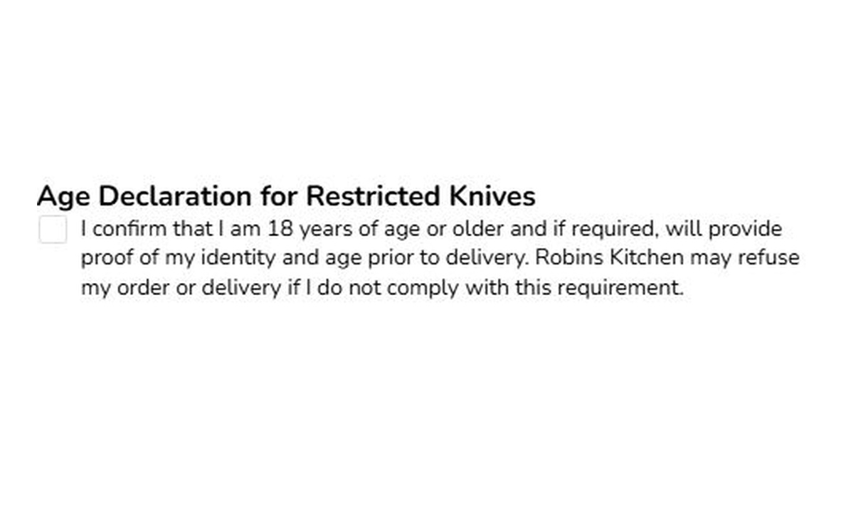 Checkbox in Robins Kitchen's checkout