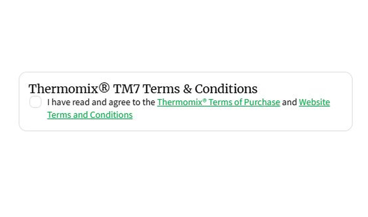 Checkbox in Thermomix's checkout