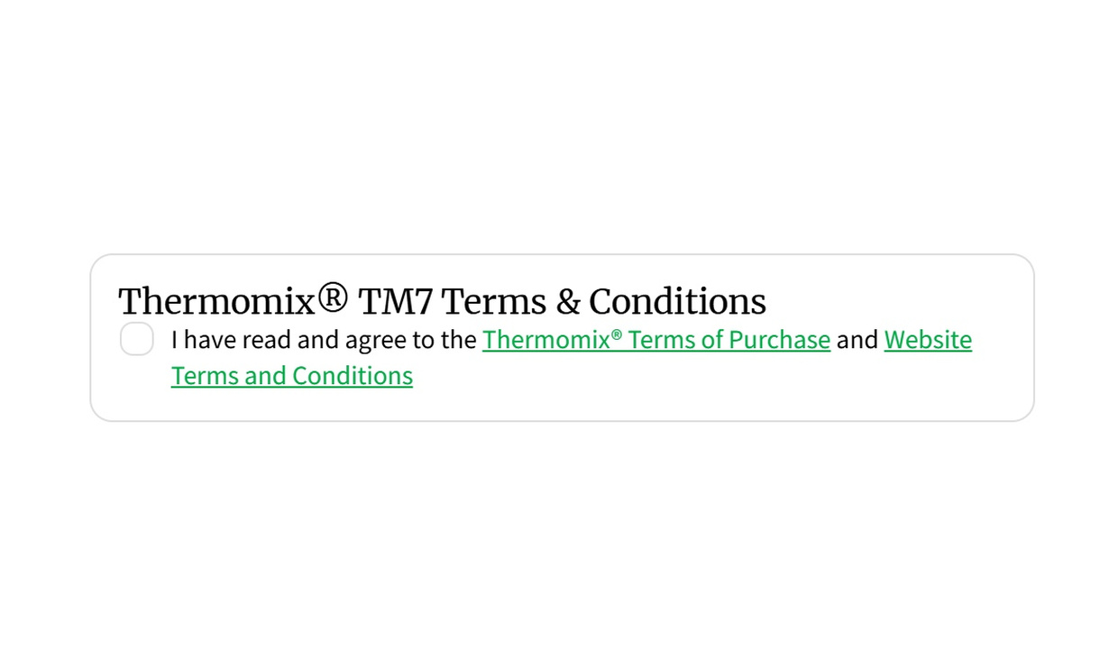 Checkbox in Thermomix's checkout