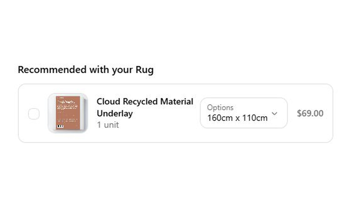 Checkbox upsell in Miss Amara's checkout