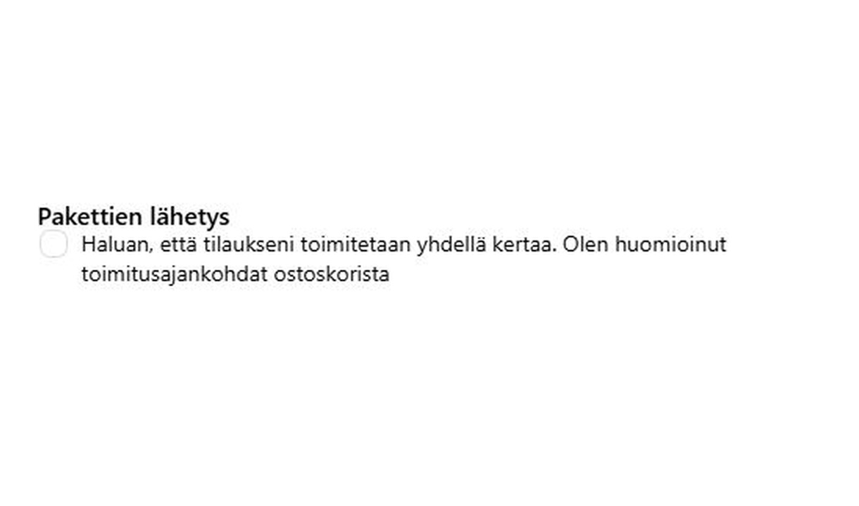 Checkbox in ws-kirja's checkout