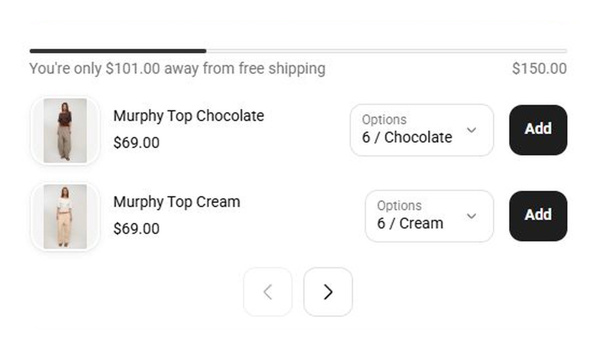 Free shipping upsell in Bronze Snake's checkout