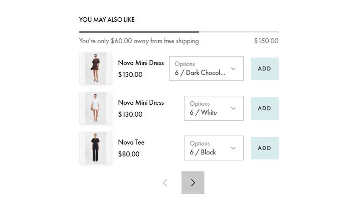 Free shipping upsell in KOOKAÏ Australia's checkout