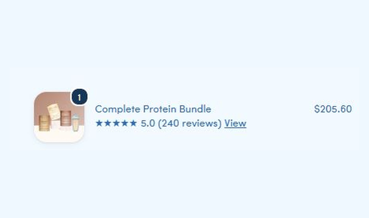 Line item highlights in The Collagen Co.'s checkout
