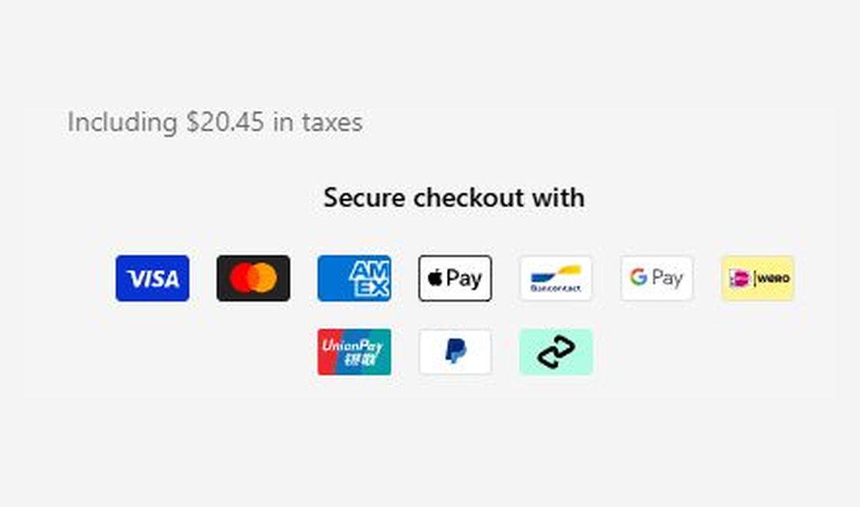 Payment icons in Six Zero's checkout