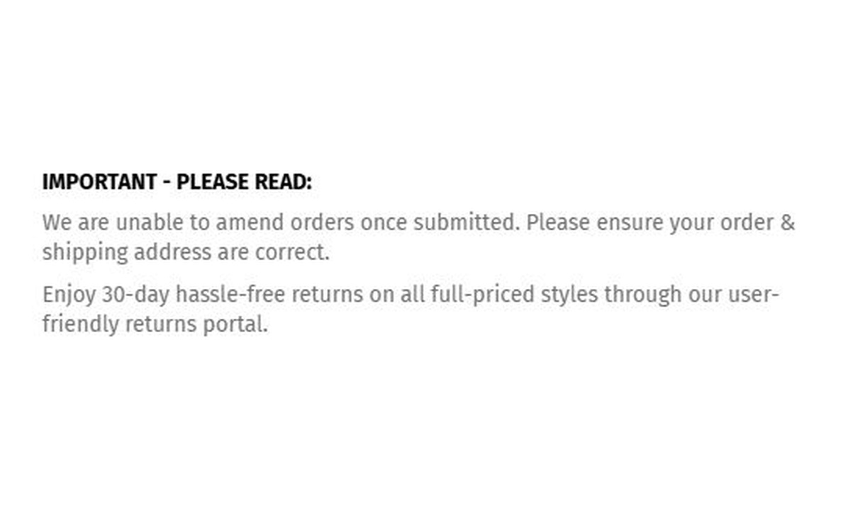 Simple message in 2XU's checkout