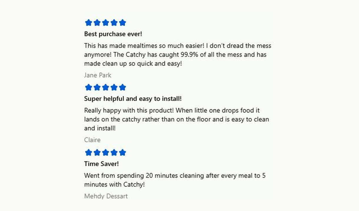 Testimonials in Catchy's checkout
