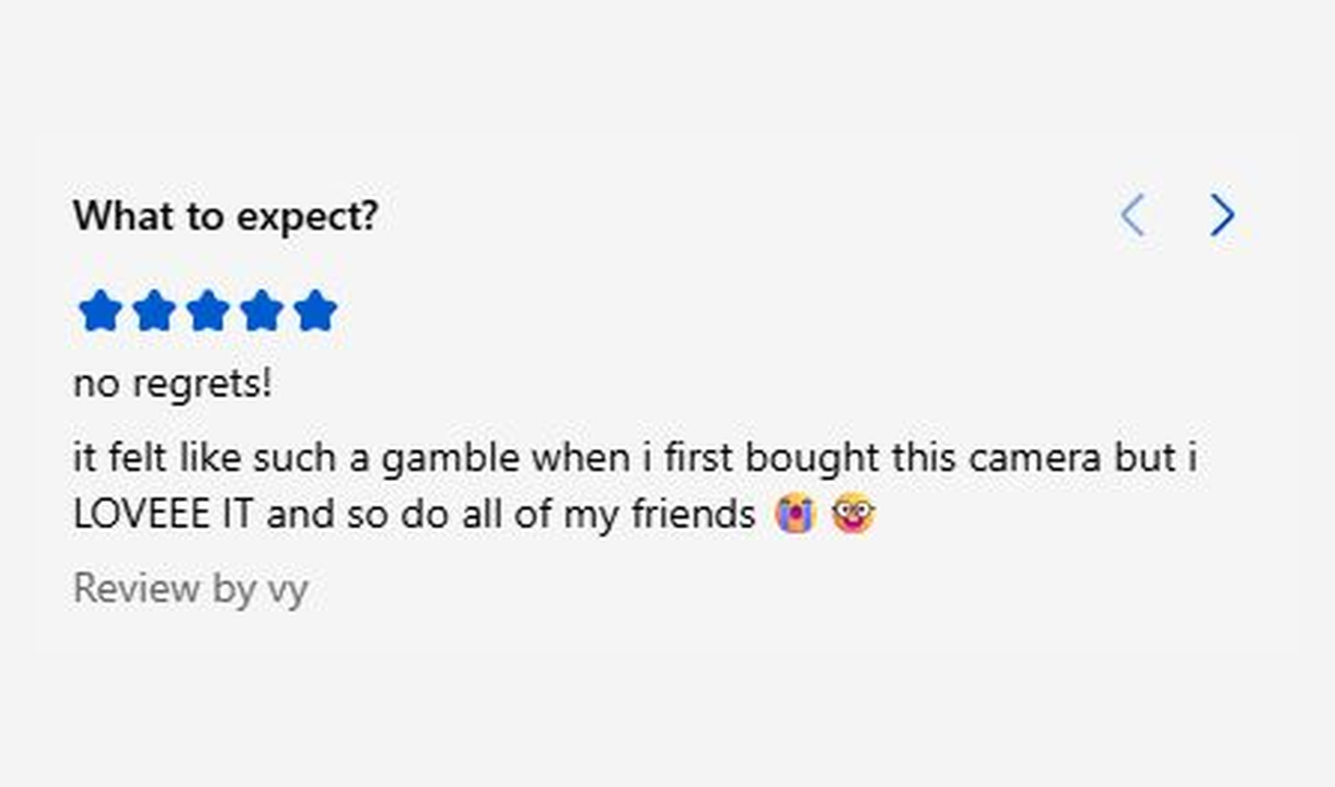 Testimonials in Flashback's checkout