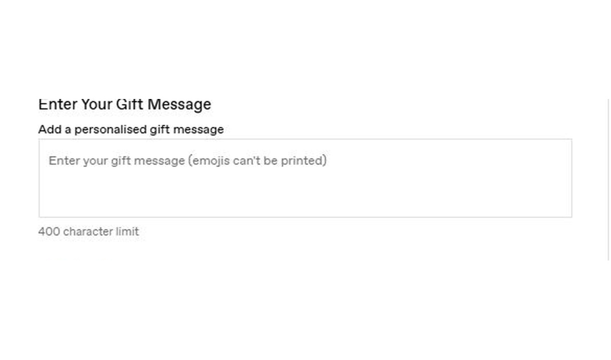 Text field in Camilla and Marc's checkout
