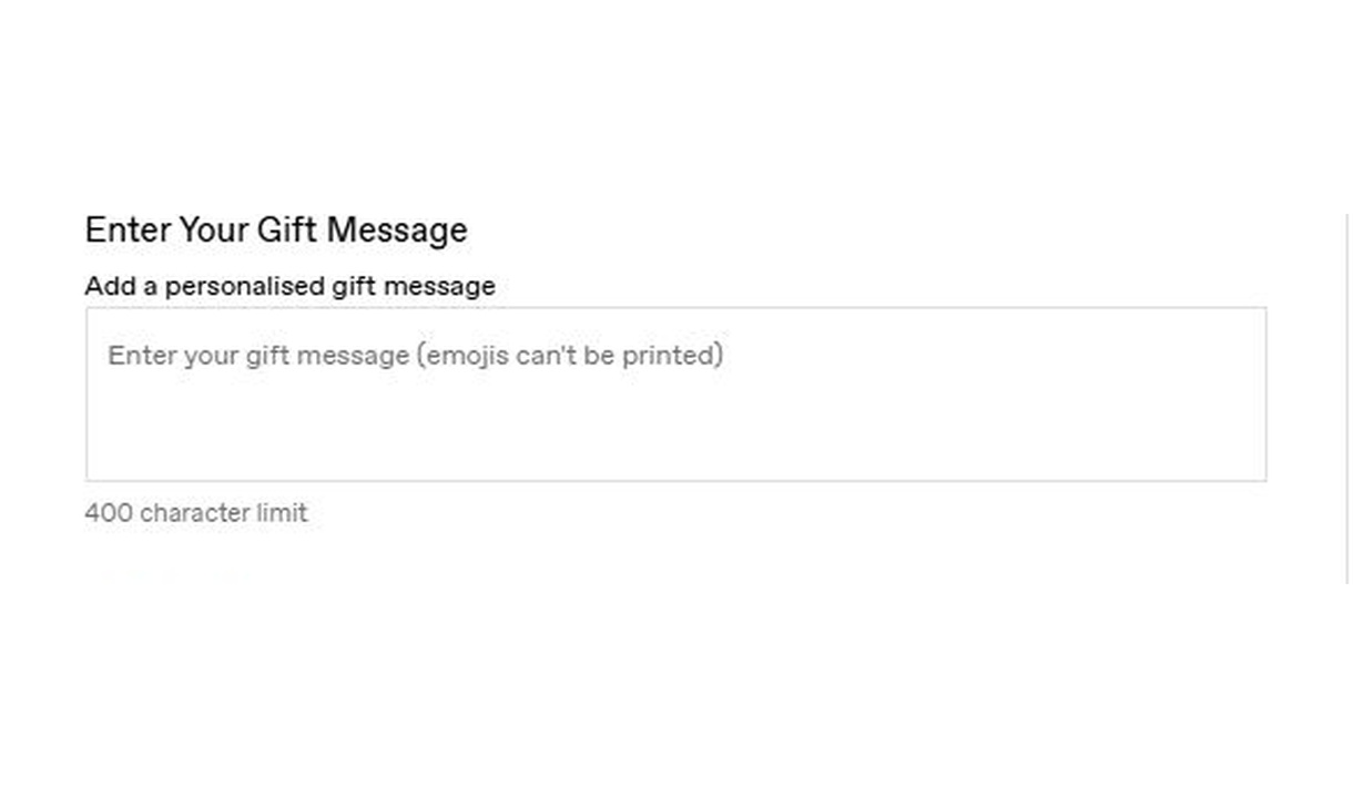Text field in Camilla and Marc's checkout