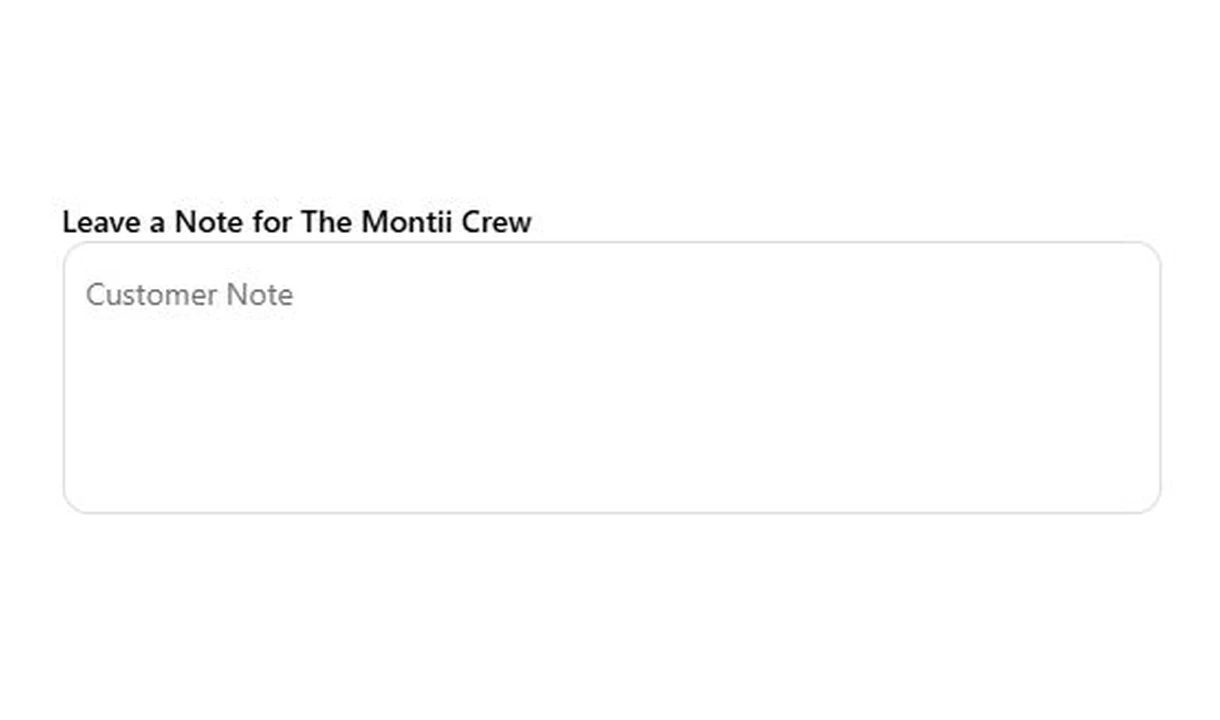Text field in MontiiCo's checkout